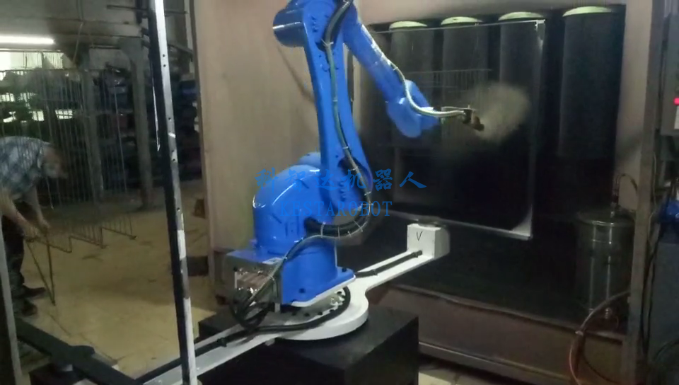 鳥籠噴粉機器人(雙工位轉臺噴涂機器人)(圖1) 鳥籠噴粉機器人(雙工位轉臺噴涂機器人)(圖1)
